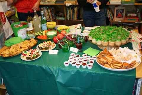 table full of food