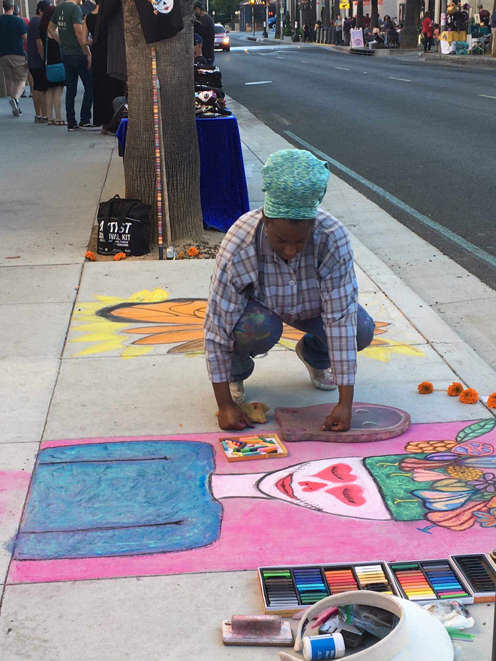 chalk artist at work